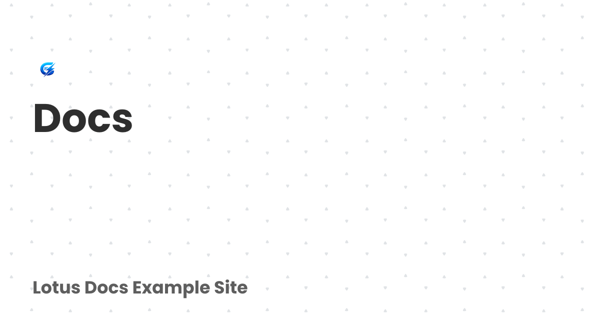 Docs | Lotus Docs Example Site